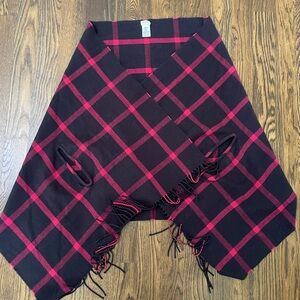 J. Crew Black and Red Plaid Scarf